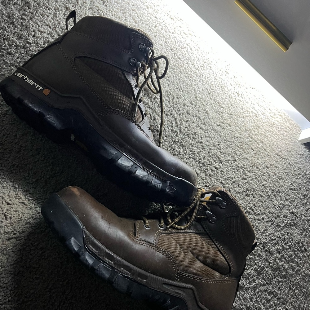 Carhartt Men's Dark Brown Leather steel toe Boots